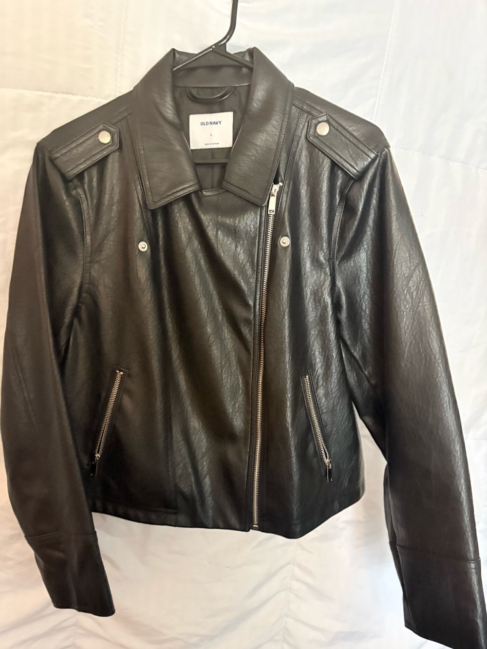 Old Navy Black Faux Leather Moto Jacket